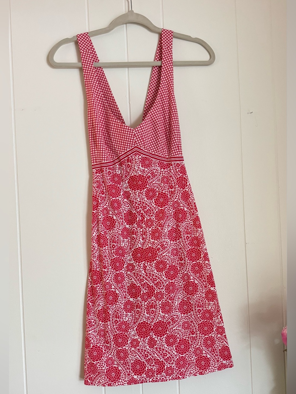 Vintage Nanette Lepore Y2K Red & White Floral Paisley Dress – Size 10